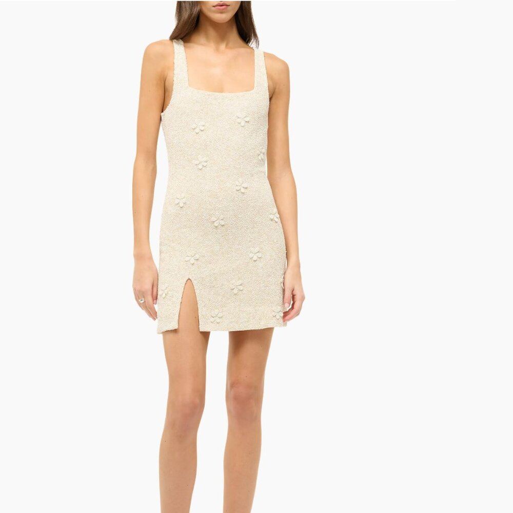 BRIDAL Staud Le Sable Floral Beaded Minidress